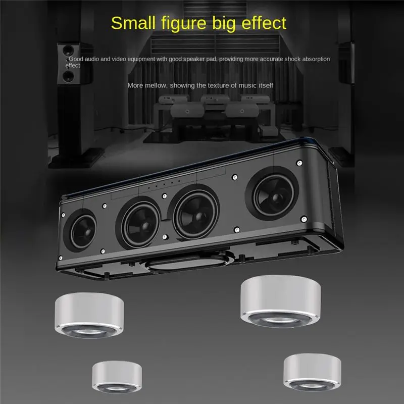 رائعة - 4 قطع حامل مكبر الصوت، وسادة تثبيت القدم، قاعدة الصدمات، غطاء حامل القدم #3