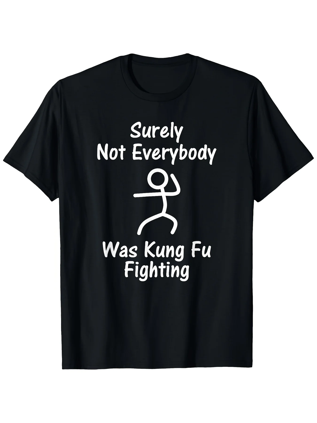 Men'S Funny Kung Fu Fighting Stick Figure Graphic T-Shirt Super Soft Crew Neck Tee with Humorous Retro Video Game Casual Short Sleeve Top for YearRound Wear Novelty Gifts Retro casual short-sleeved T-shirt with a round neck and printed pattern suita