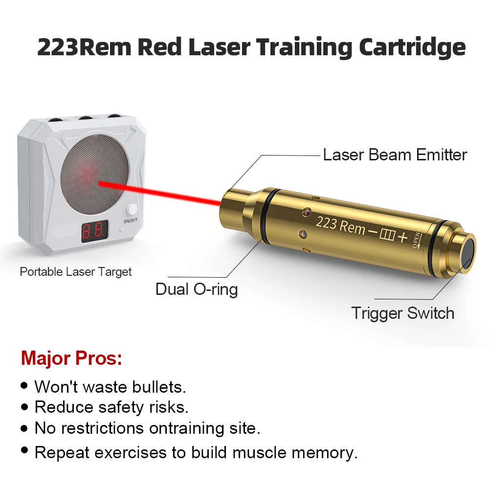 223REM laser training cartridge Red Dot Laser Training Bullet Dry Fire Laser Trainer Cartridge Tactical Laser Bu