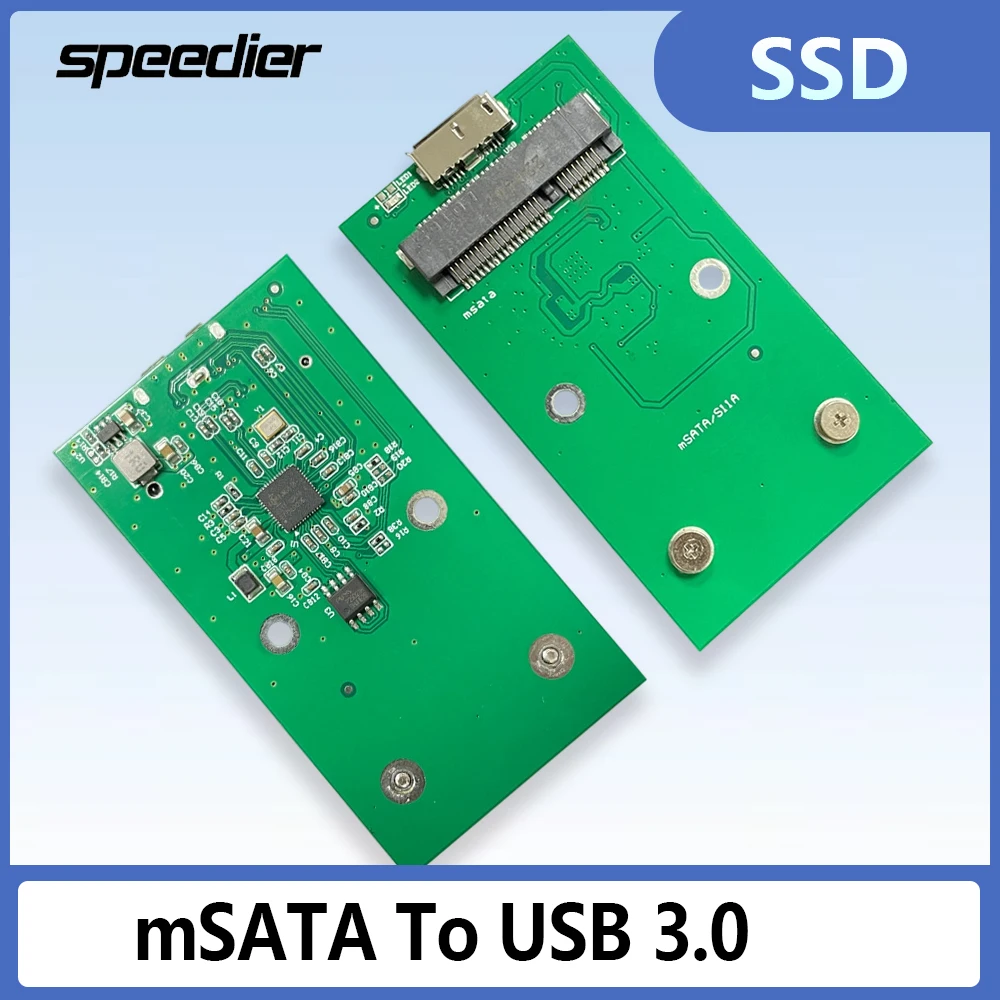Speedier mSATA To USB 3.0 Portable Hard Drive Enclosure  SSD Solid State Drive External Case Adapter Board Card