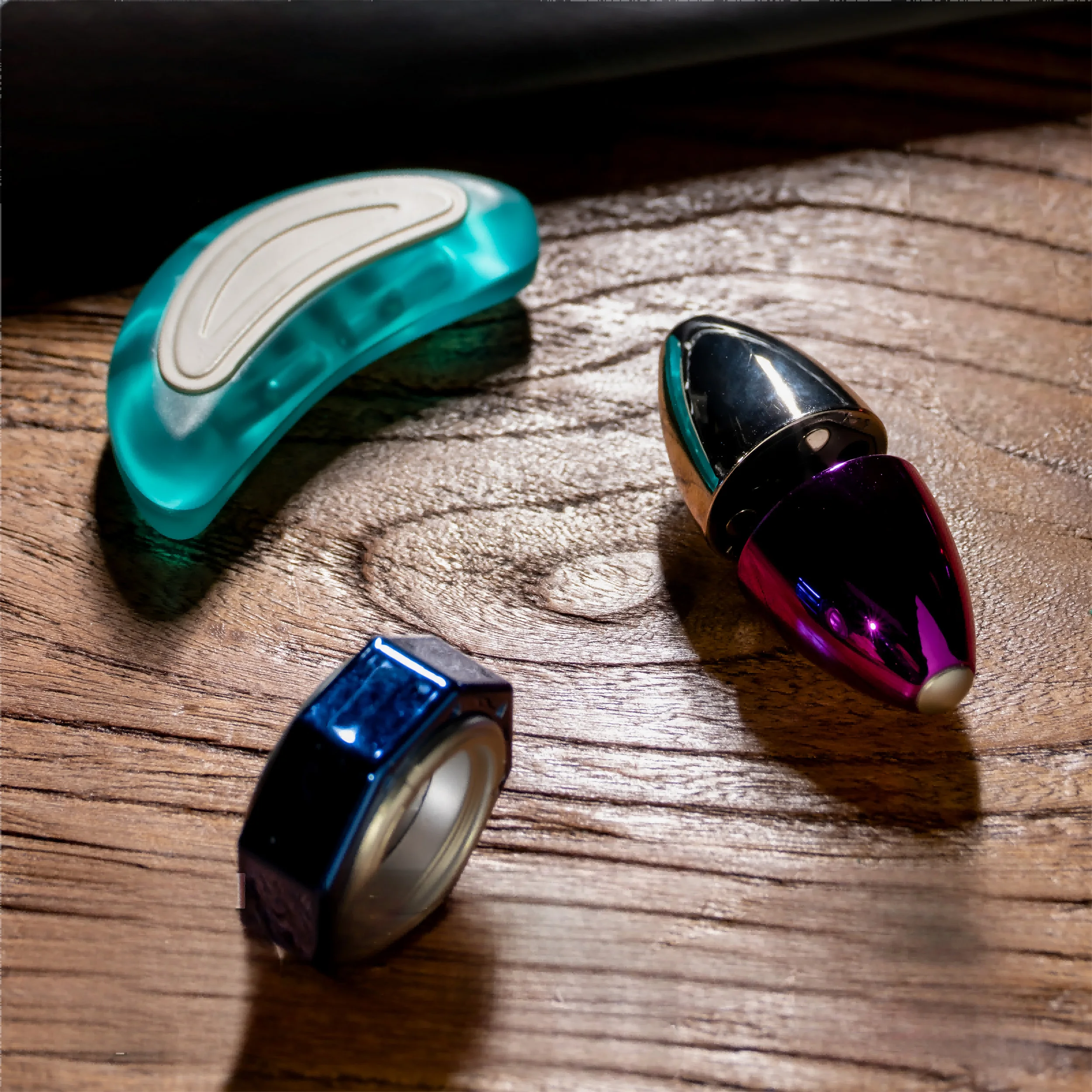 Juego de 3 uds de deslizadores EDC Fidget, deslizador de empuje, Spinning TopFidget, juguetes para aliviar el estrés para adultos, juguetes magnéticos de descompresión portátiles