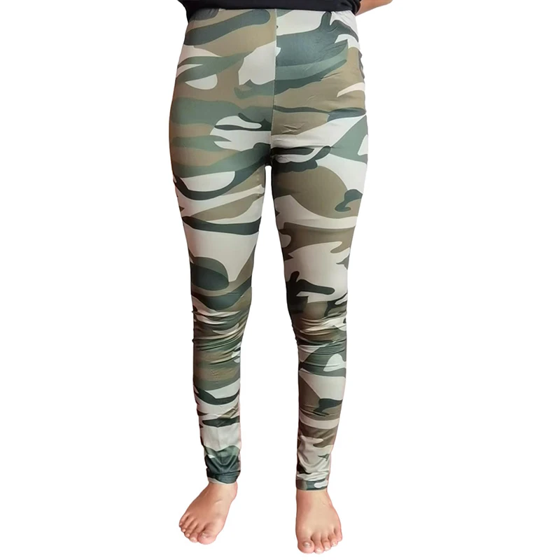 กางเกงเลกกิ้งเอวสูงสำหรับผู้หญิง ผ้าไหมนม ยืดหยุ่น เหมาะสำหรับวิ่ง ออกกำลังกาย ฟิตเนส โยคะ เนื้อผ้านุ่ม ลายพรางเสือดาว ชุดออกกำลังกาย