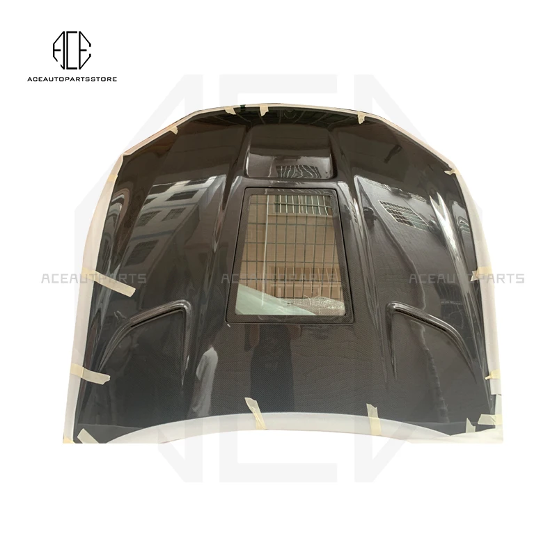 MSY Style 3K Real Carbon Fiber Transparent Glass Engine Hood Bonnet Scoop For Maserati Levante Modified