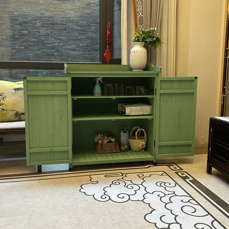 Outdoor multi-layer rain and sun protection storage cabinet shoe cabinet sundries large toolbox pastoral, storage toy cabinet
