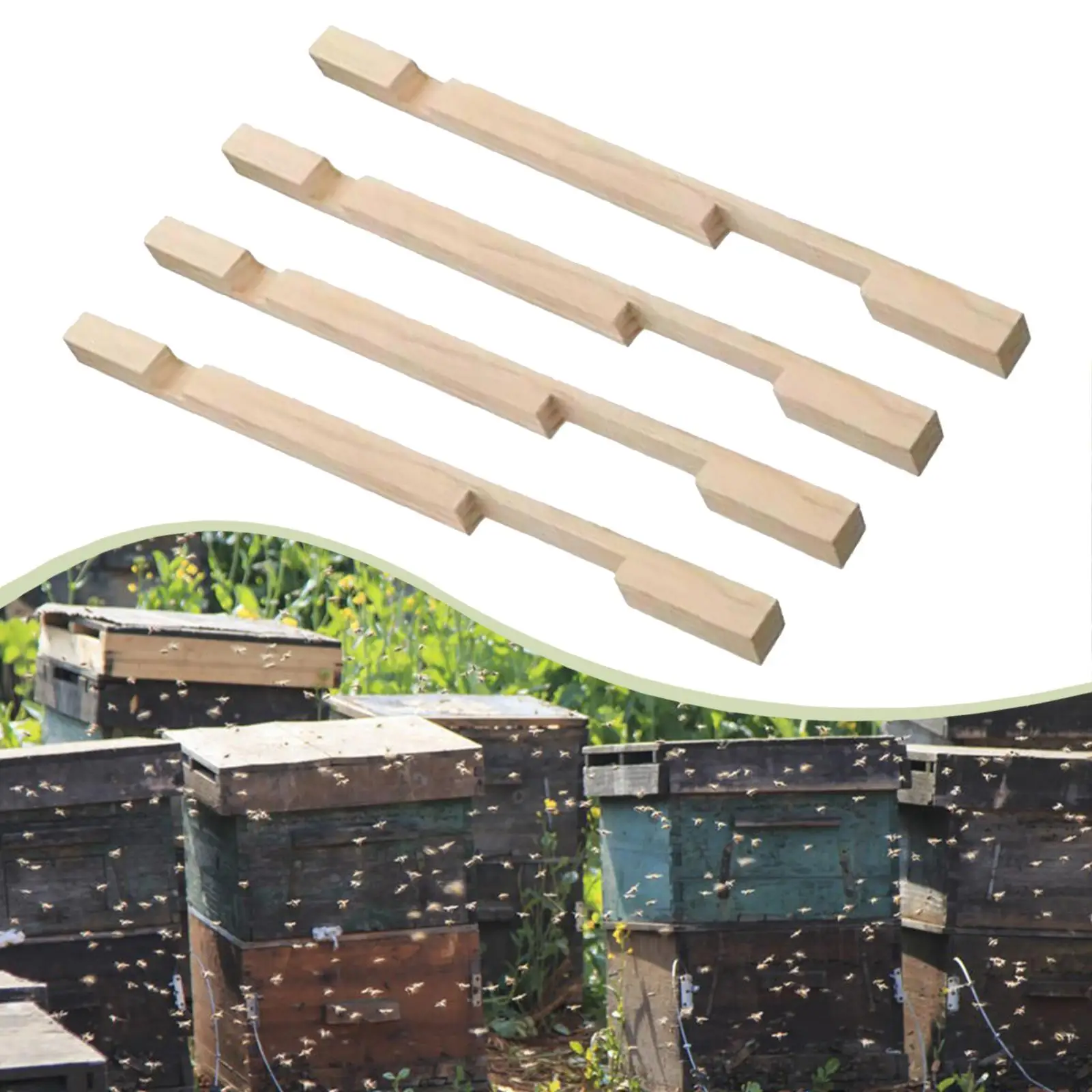 Beehive Entrance Wooden Reducer Protector Beekeeping Appliance Hive Ventilation for 10 Frame Bee Hive Box
