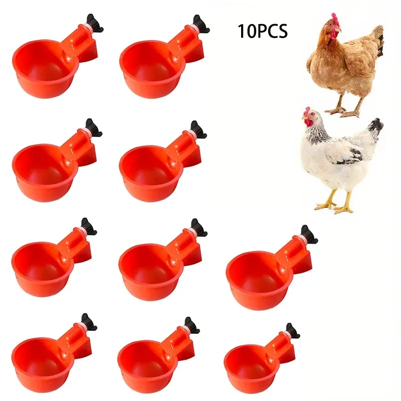 2/10Pcs Automatic Poultry Water Bowl Chicken Pigeon Self Water Dispenser Small Livestock Auto Drinking Waterer Supplies