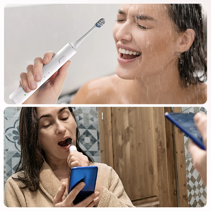 MeeGoo Sonic Electric Toothbrush, USB Rechargeable, IPX7 Waterproof, 5 Modes Whitening Toothbrush with Smart Timer for Adults