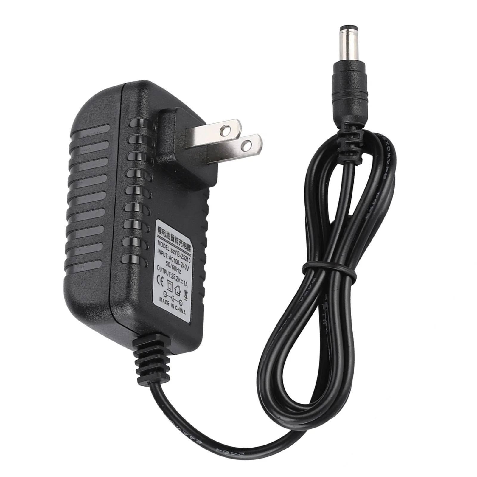 25.2V/1A Fast Charging Li Ion Charger Adapter 100‑240V Input Multi Level Protections US Plug