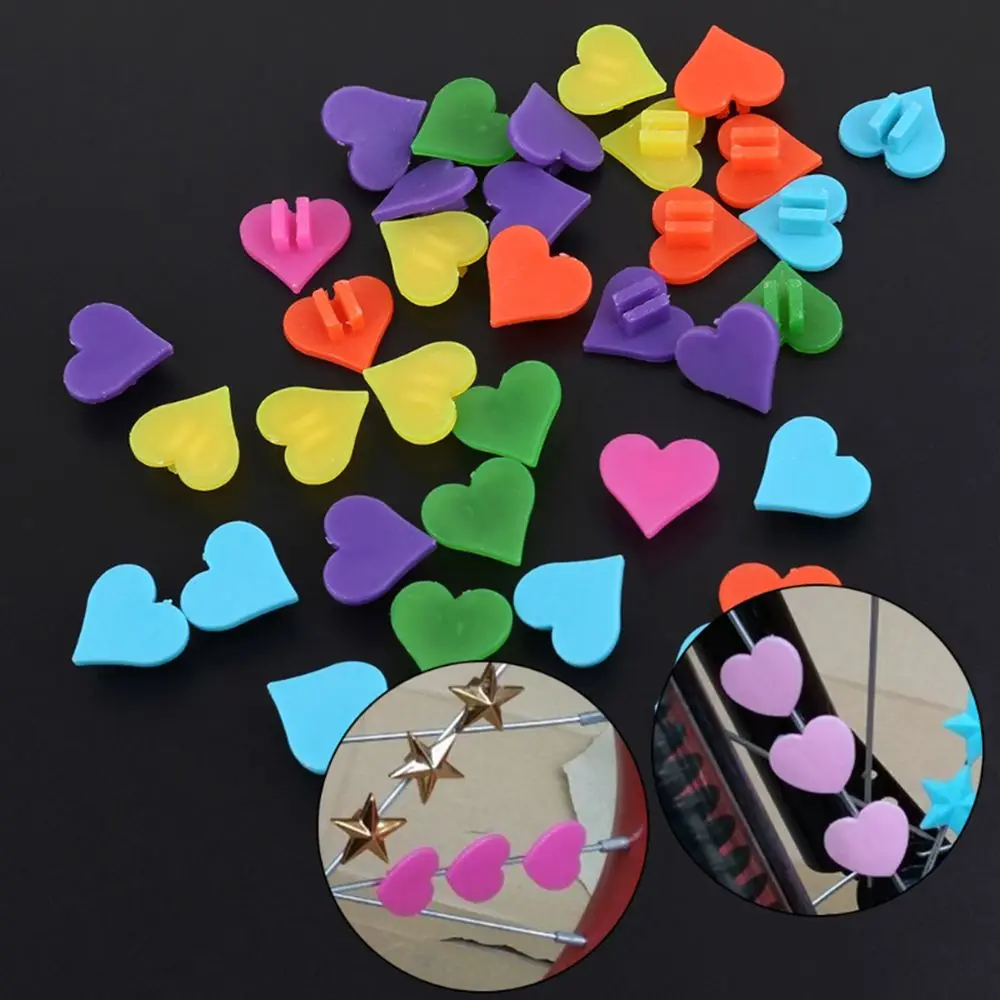 Love Heart Safety Multi-color Round Plastic Cycling Bicycle Clip Bead Bike Accessories Decoration Spoke Beads