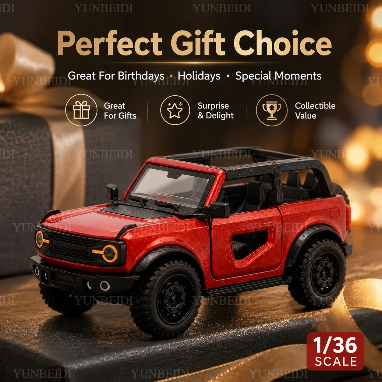 1/36 New Detachable Off-road Vehicle, Foldable Hummer Children's Toy Car Model, Die-cast Metal Material, Powerful Engine Gift image 4
