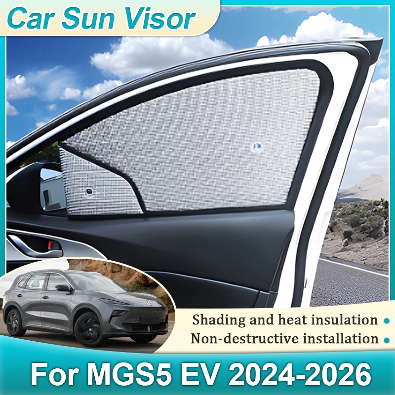 For MGS5 EV Accessories MG ES5 2024 2025 2026 Car Windshield Visor Window Shades Sunscreen Anti-UV Sunshade Auto Tools Body Kits