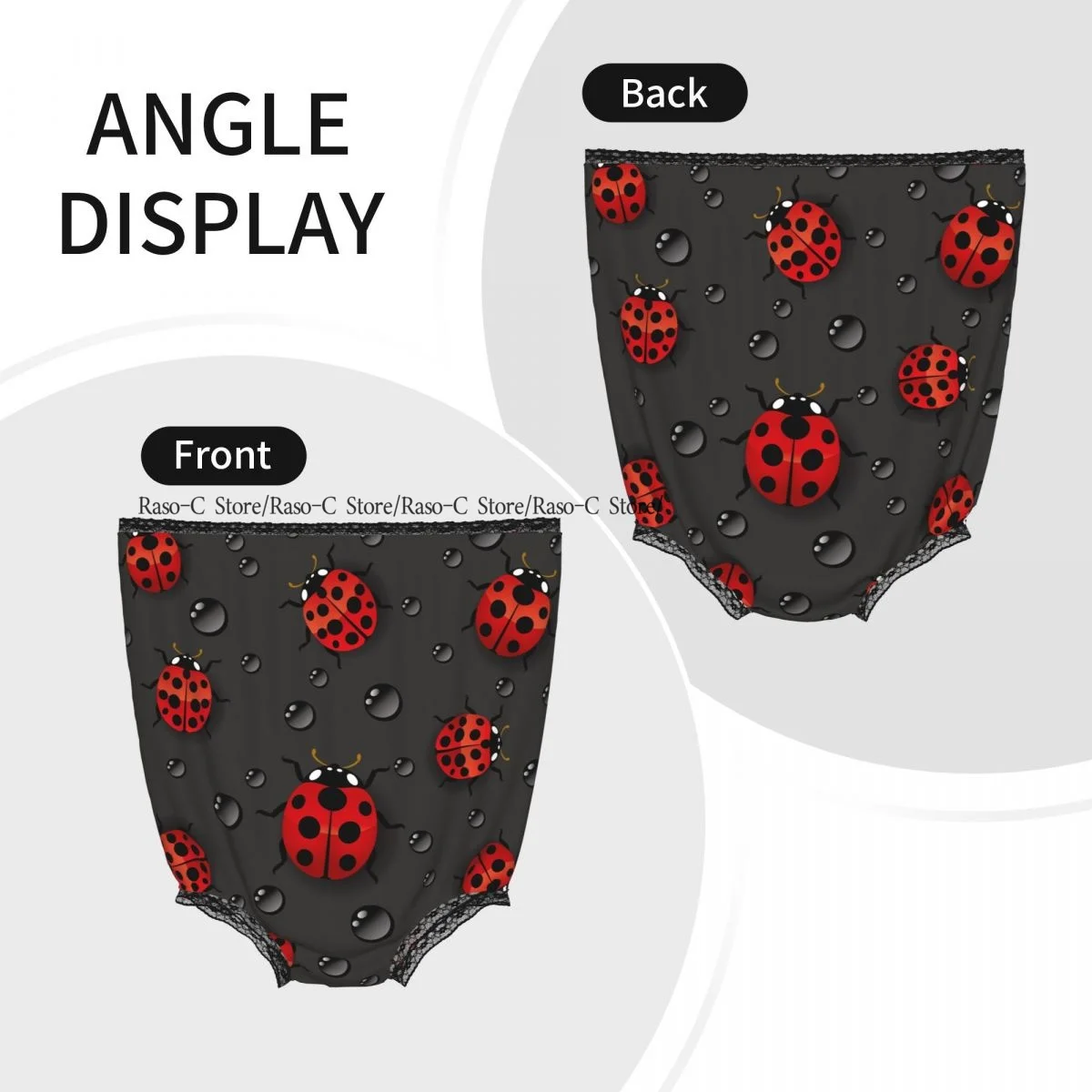 Funny Gag Granny Underwear Red Ladybugs With Water Drops Surprise Gift