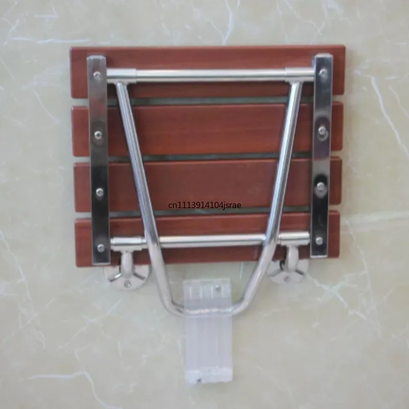 Wall‑Mounted Wooden Folding Stool Bathroom Shower Seat Entry Shoe Changing Chair Home Corridor Fold‑Up Wall Seat