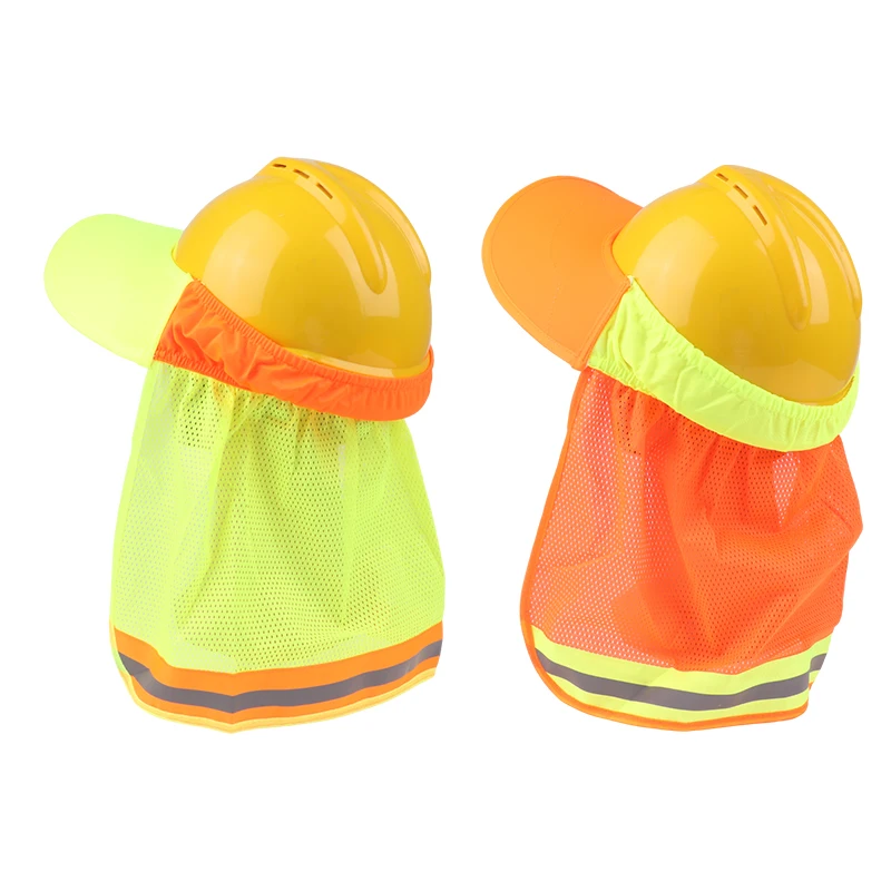 Protector solar de verano, sombrero duro, visera, escudo para el cuello, rayas reflectantes, accesorios para trabajadores al aire libre