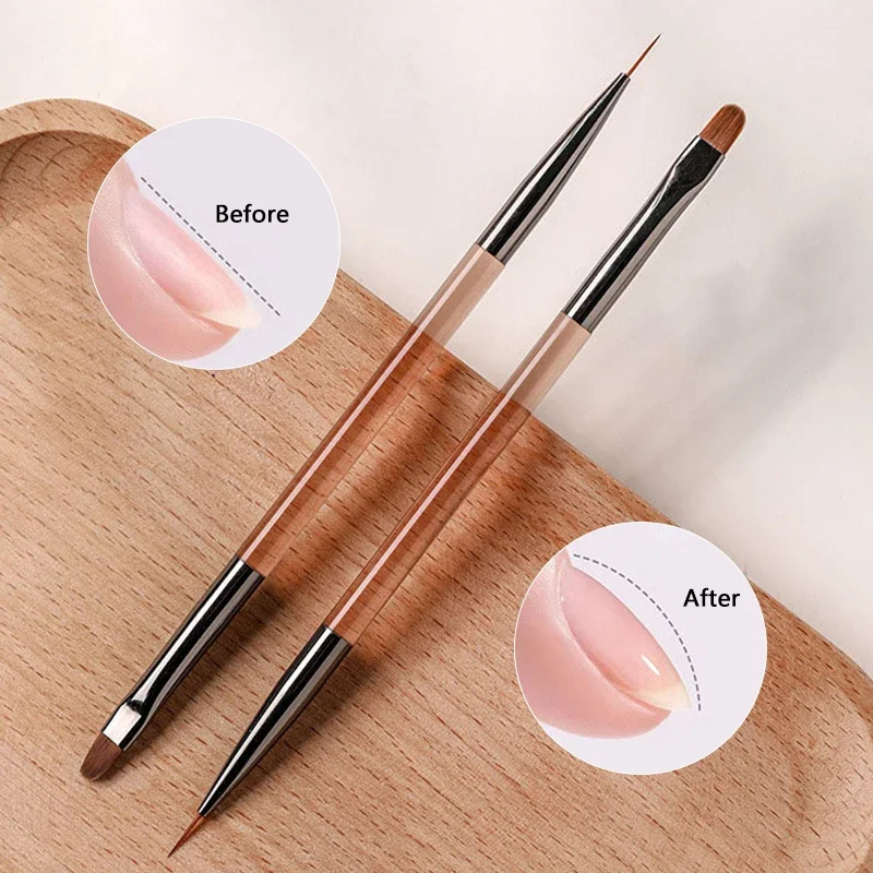 1/2Pcs Dual Ended Nail Art Brushes Set Striping Liner French Tip Extension Gel Painting Pen Manicure Design Drawing Tool