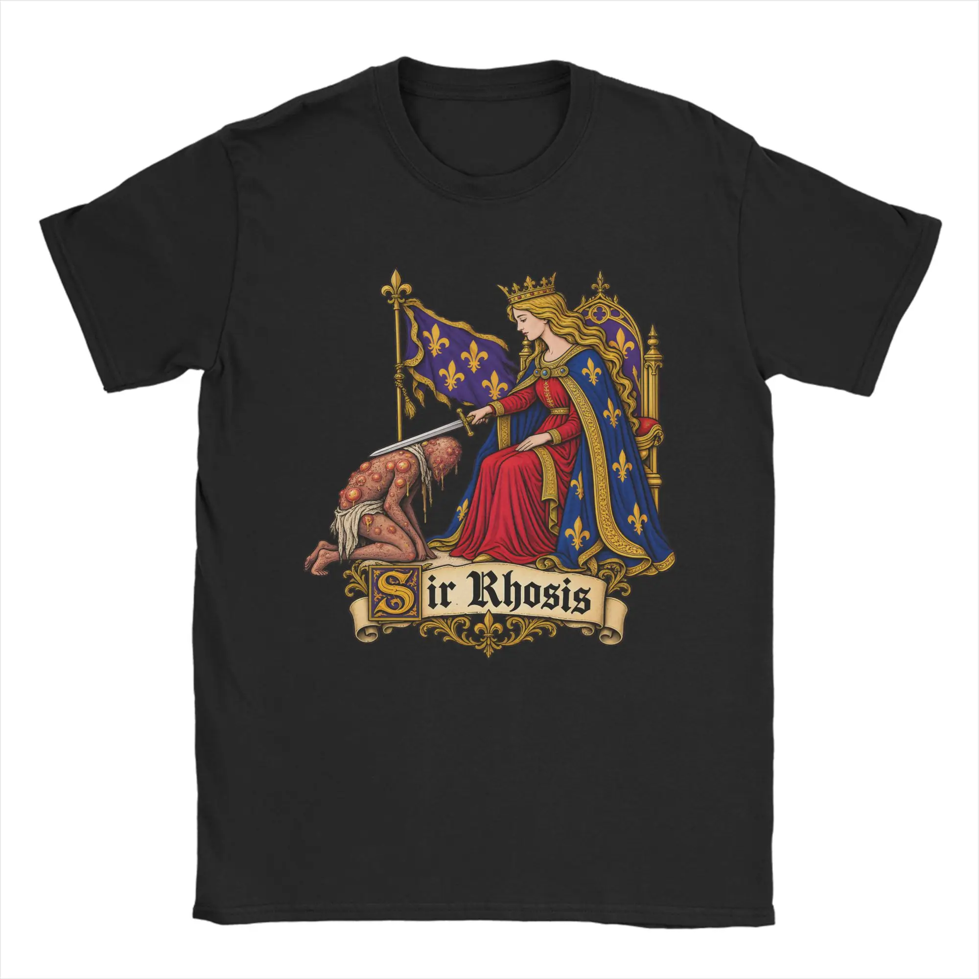Sir Rhosis Medieval Funny Drunk Knight Meme T-Shirts for Men Cotton Tee Shirt Crew Neck Short Sleeve T Shirt Summer Clothing
