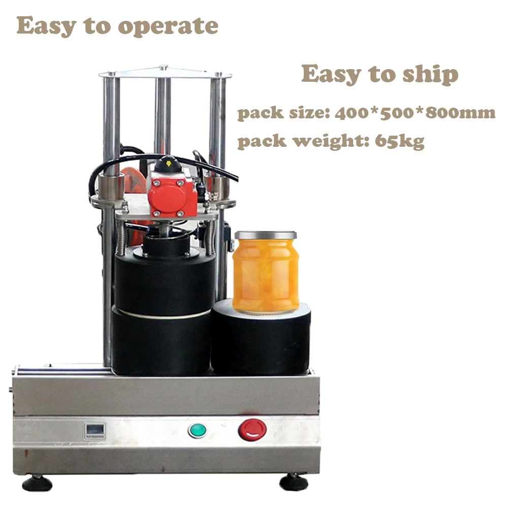 Desktop Pneumatic Vacuum Sealer Equipment Hot Chili Oil Glass Bottle Screwing Vacuum Capping Sealing Machine