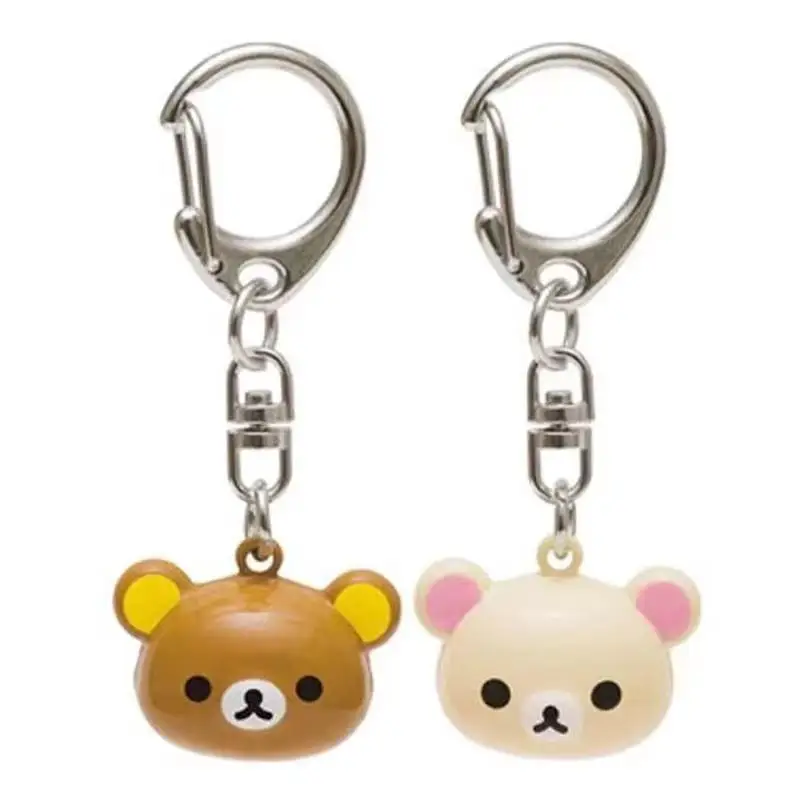 Kawaii Rilakkuma Cute Anime Cartoon Bell Keychain Student Backpack Pendant Decoration Friend Birthday Gift Creative Peripherals