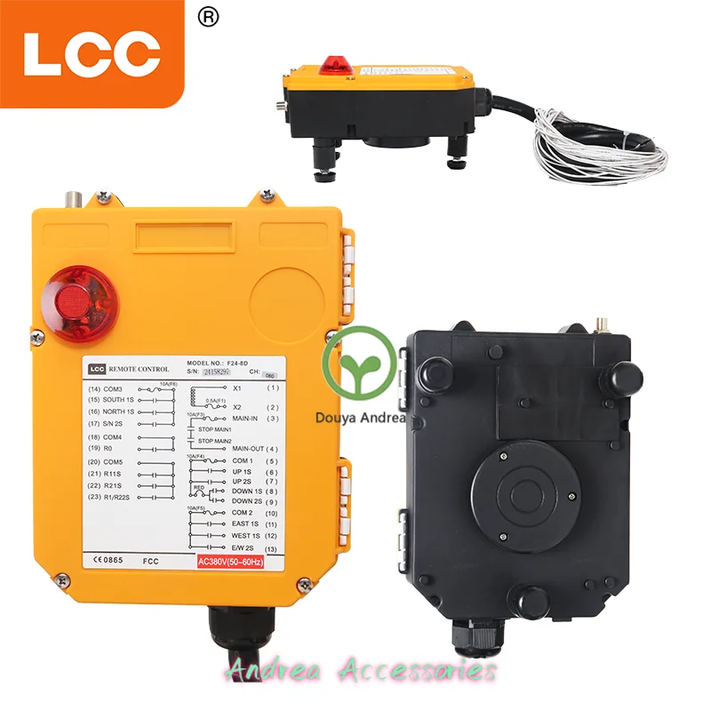 รีโมทคอนโทรลไร้สาย LCC F24-8D สำหรับเครน ตัวส่งและตัวรับสัญญาณ รีโมทคอนโทรลอุตสาหกรรมสำหรับเครน