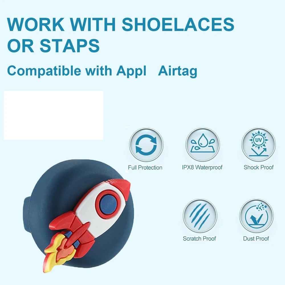Kid Shoelaces & Straps Cover for Airtag Holder Waterproof Silicone Case for Toddler Child's Shoes Air Tag Tracker Accessories
