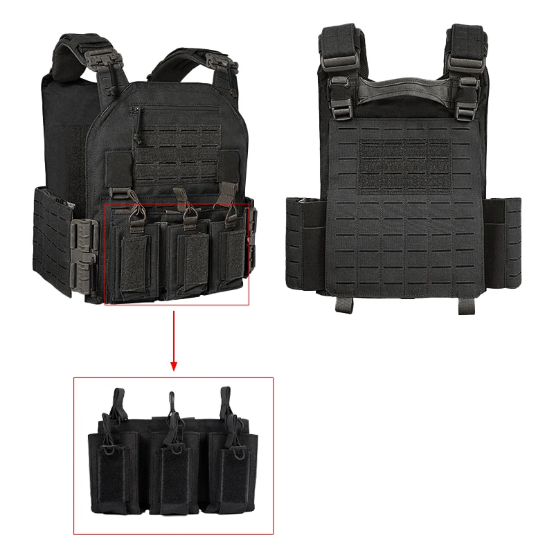 Imagem -05 - Outdoor Caça Formação Tactical Vest Resistente ao Desgaste Quick-release Laser-cut Molle Sistema Feito de Material de Nylon