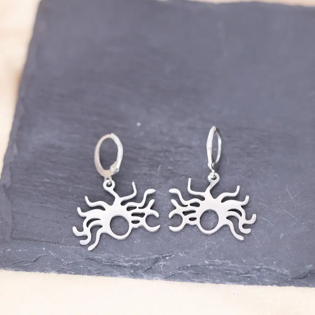 QIAMNI Harajuku Punk Metal Spider Hoop Earrings For Women Femele Insect Dangle Drop Earring Birthday Halloween Jewelry Gift