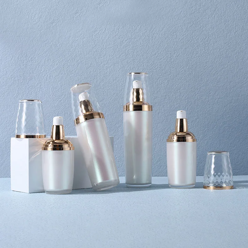 ขวดปั๊มอะคริลิคทรงกลมขนาด 120 มล. สำหรับบรรจุเซรั่ม/โลชั่น/อิมัลชั่น/รองพื้น/เจลโทนเนอร์/เอสเซนส์/มอยส์เจอร์เจล/ผลิตภัณฑ์ดูแลผิว/เครื่องสำอาง