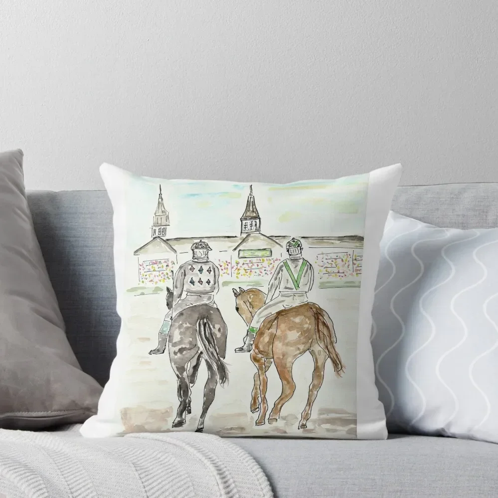 Call to Post, Horse race, Derby, Kentucky, Southern, Racing, May, Horse, Churchill Downs, Louisville Throw Pillow