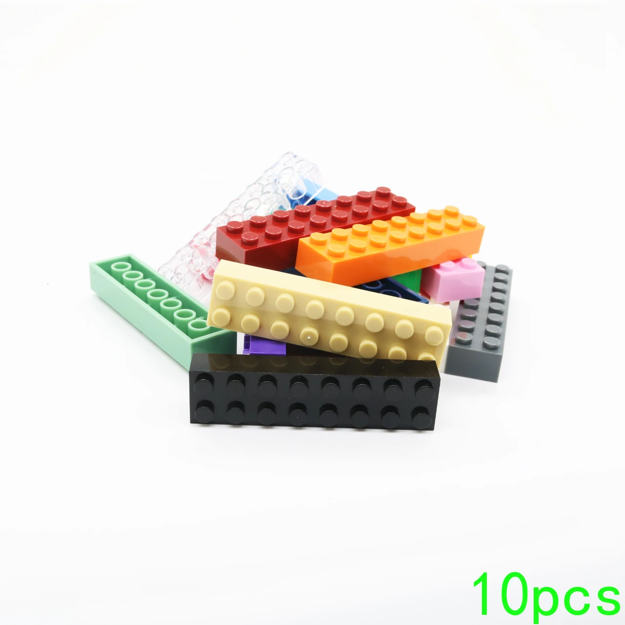 10PCS High-Tech Assemble Particle 93888 3007 2x8 Bricks Building Blocks Replaceable Part Toys Children Gifts