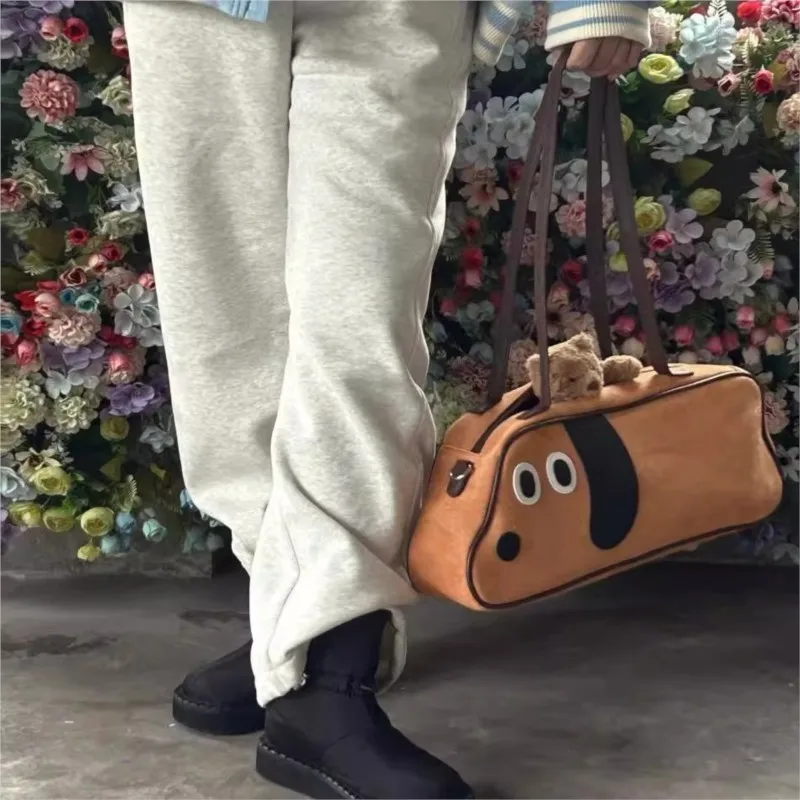 Retro Morandi Brown Underarm Bag Women Convertible Commuter Travel Cute Handbag Ladies Large Capacity Crossbody Shoulder Bag