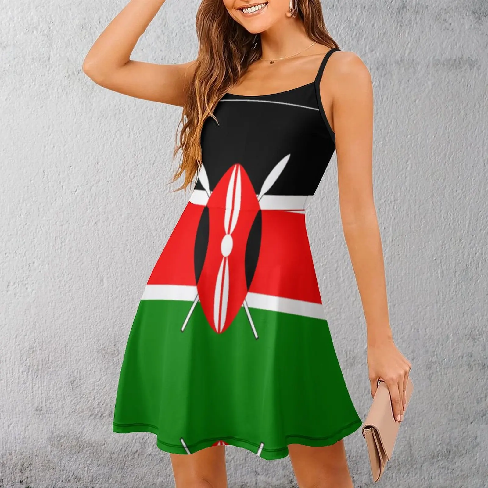 Vestido de Sling Feminino, Vestidos de Mulher Sexy, Bandeira do Quênia, Clubes Engraçados, Venda Quente