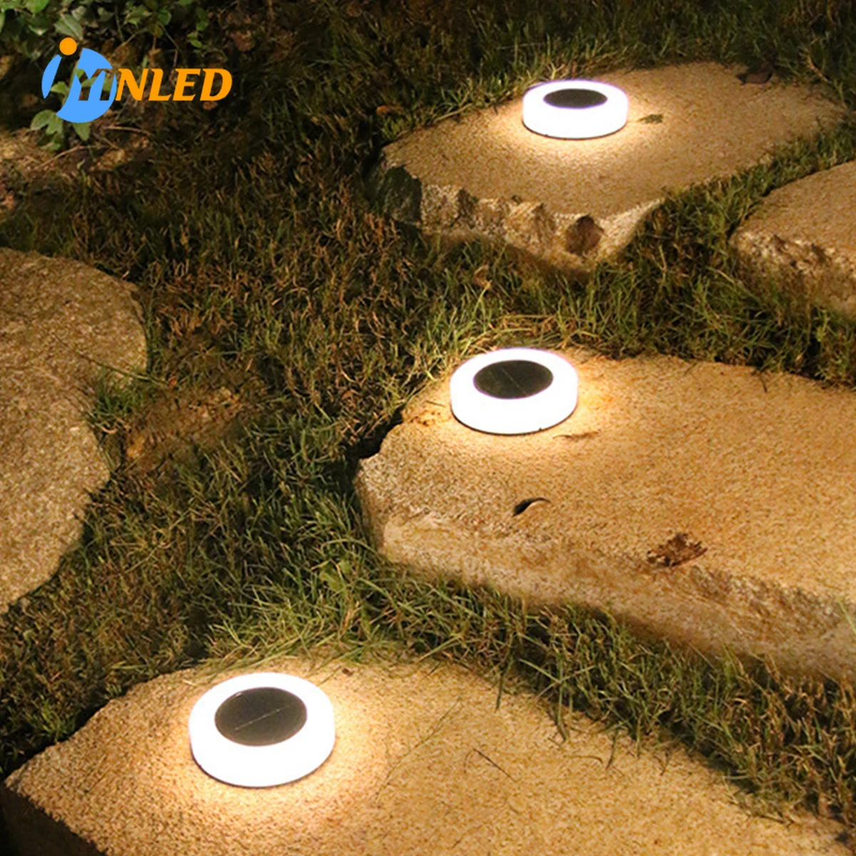 LED Solar Ground Lights Waterproof Landscape PathWay Floor Under Spot Lamp Decoration Lighting Solar Garden Lights Outdoor