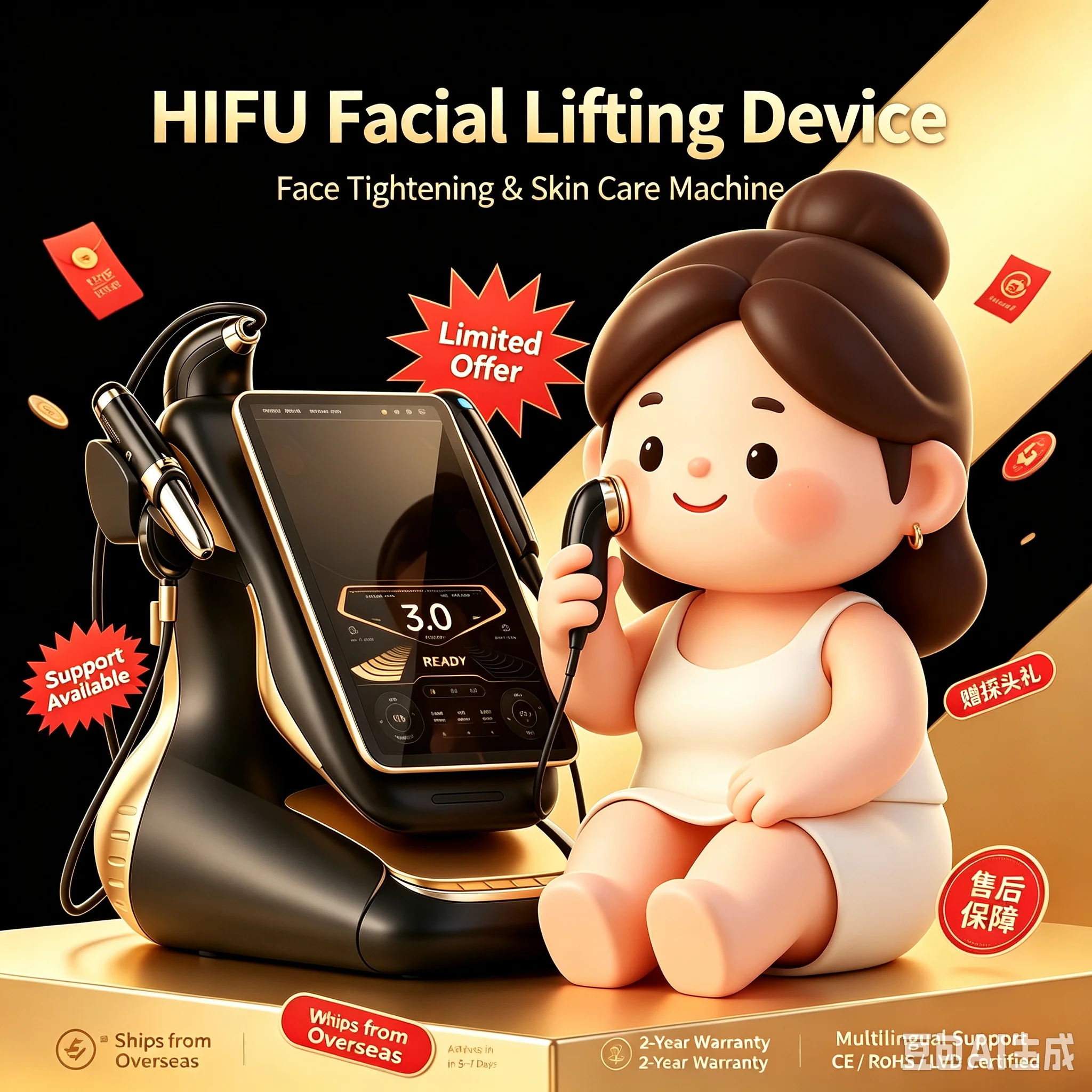 NEW 25D 360MAX 3-in-1 Beauty Equipment Ultrasound Technology for Facial Lifting Slimming and Body Firming Non-Invasive Salon