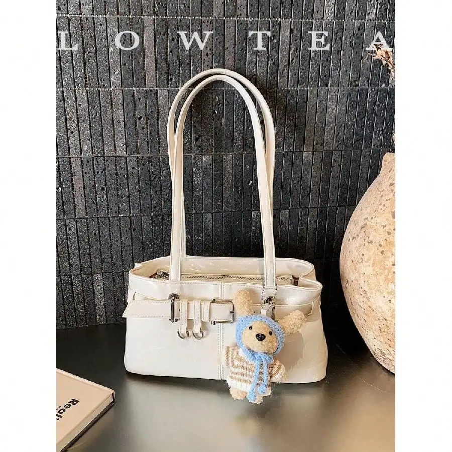 

1pc Low Tea Solid Color Suede Fabric Shoulder Bag, Women's Retro Fashion Square Bag With Top Double Handles, Zipper Closure, Suitable For Travel, Shopping, Dating, Women's Gift, Great For Commuting, Outdoor, Travel, Hiking