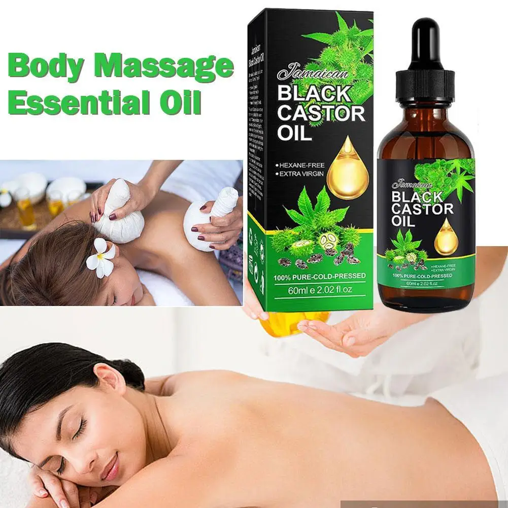 

Black Castor Massage Oil Black Castor Essential Oil For Hair Growth Nourishing Oil For Face Body Massage Eyelashes Eyebrow Beard