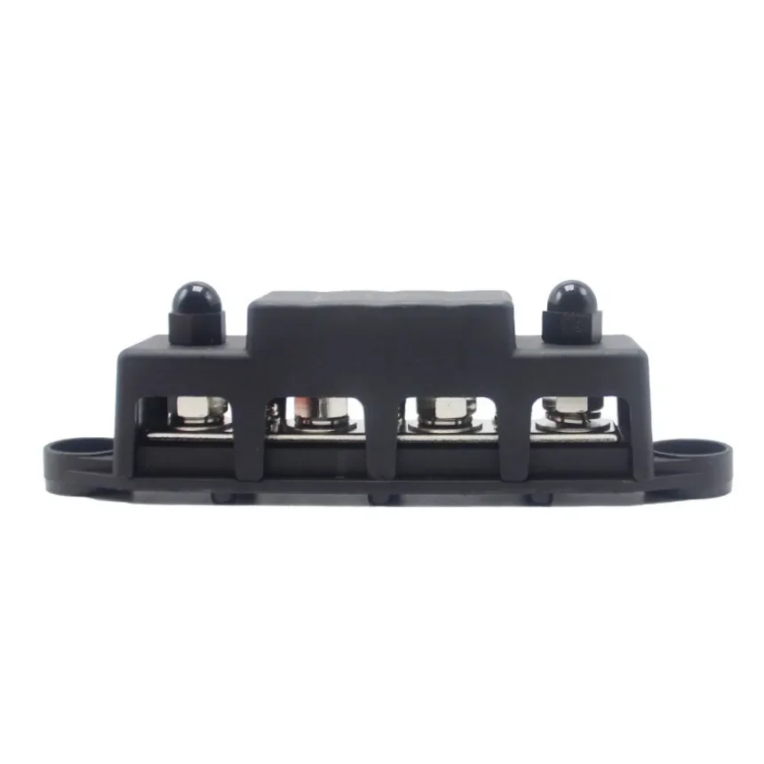 12V Power Distribution Block 250A Bus Bar Terminal Block with Cover M8 / M10 4 Way Terminal Studs 48VDC 300VAC for Car Boat 1SET