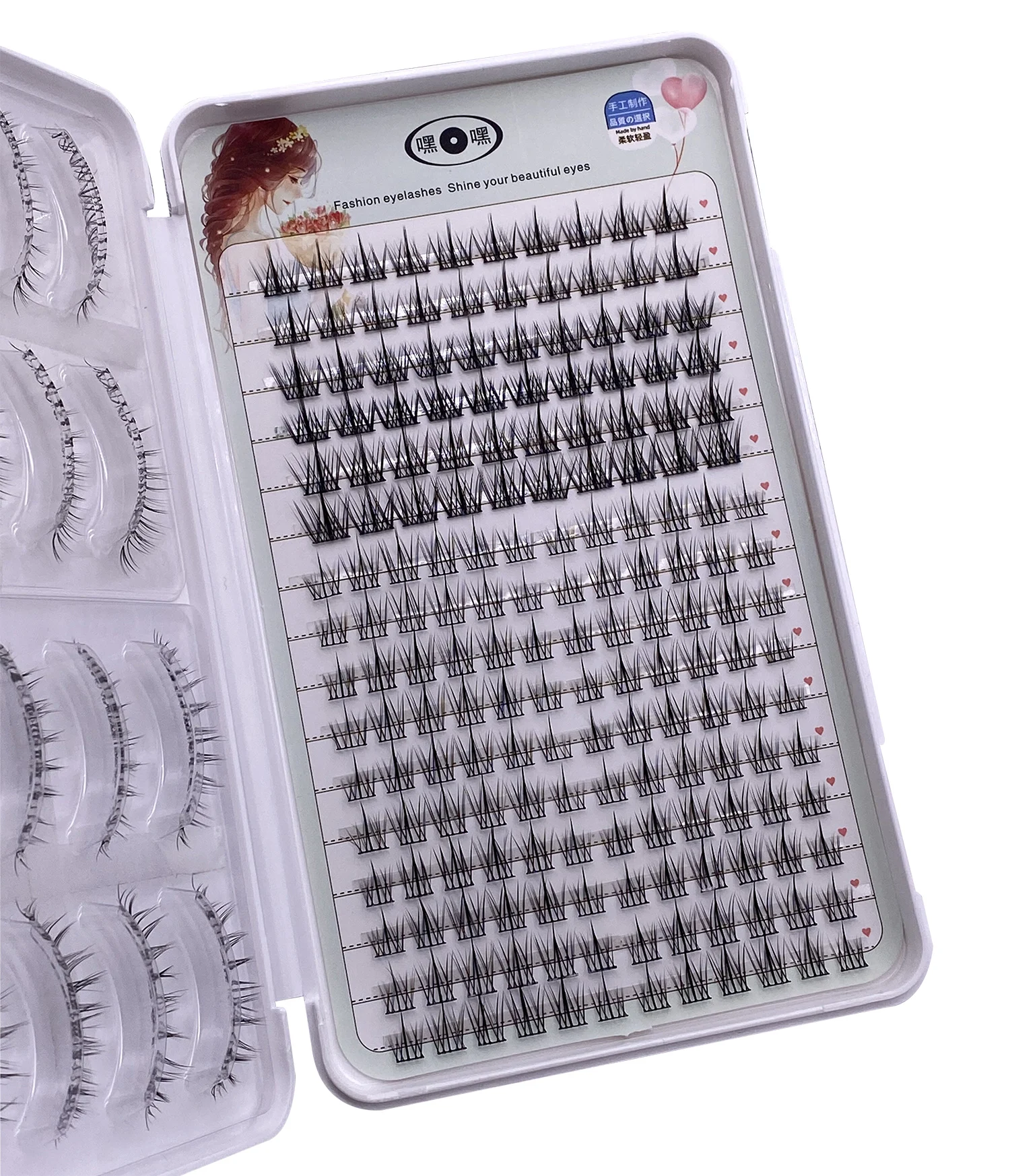 DIY Clusters Lashes Extension Segmented Flase Lashes Lazy Trilogy Sun Flower Natural Single Cluster Fine Stem Fairy Lash Book