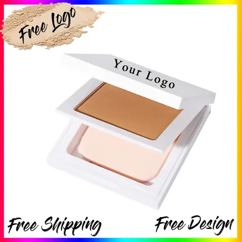 Vegan Makeup HD Pressed Powder Private Label Nude Contour Matte Concealer Compact Powder with Puff Custom Logo Wholesale
