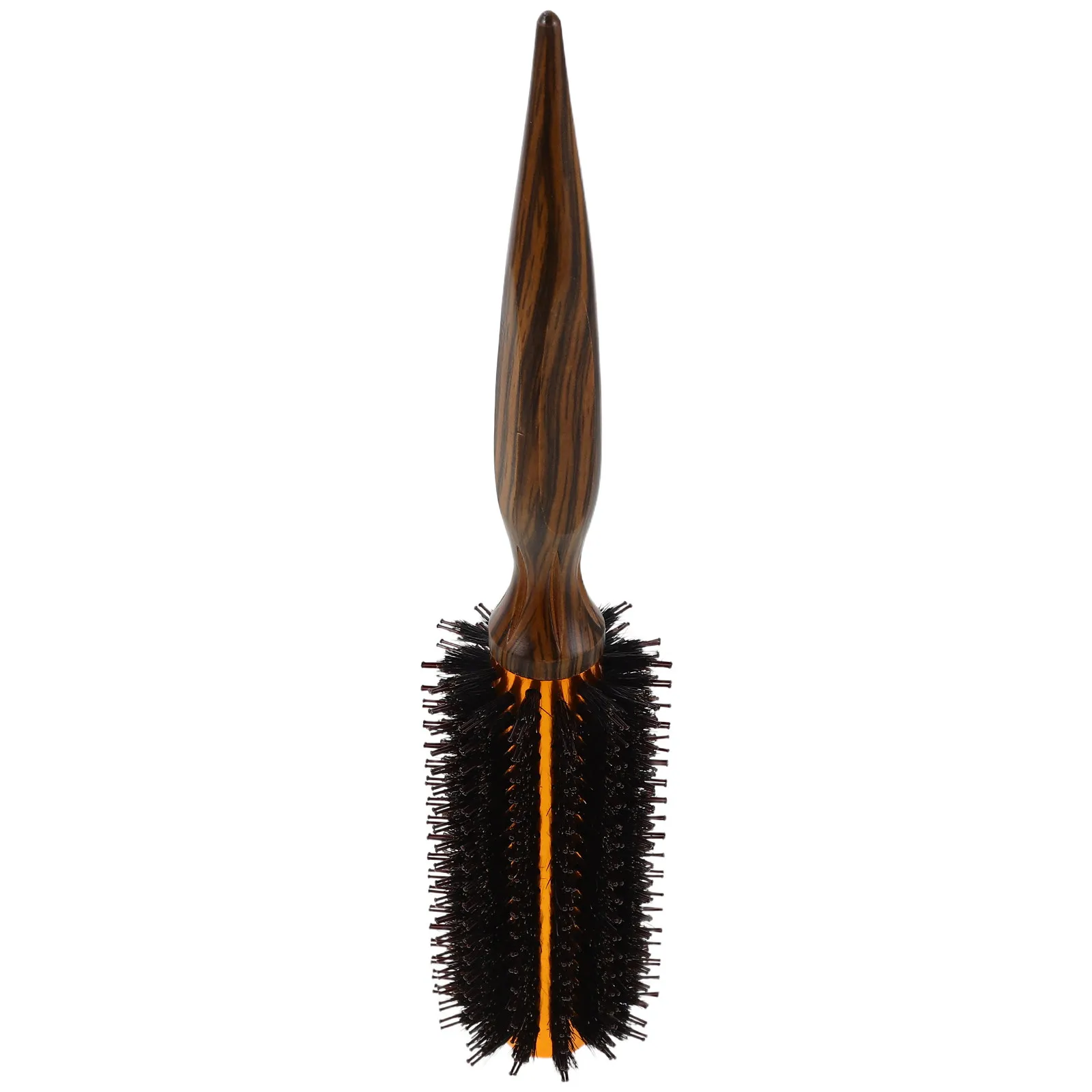 High-Temperature Resistant Thermal Curling Brush Boar Bristle Round Hair Brush Wooden Handle for Blow Drying Curling