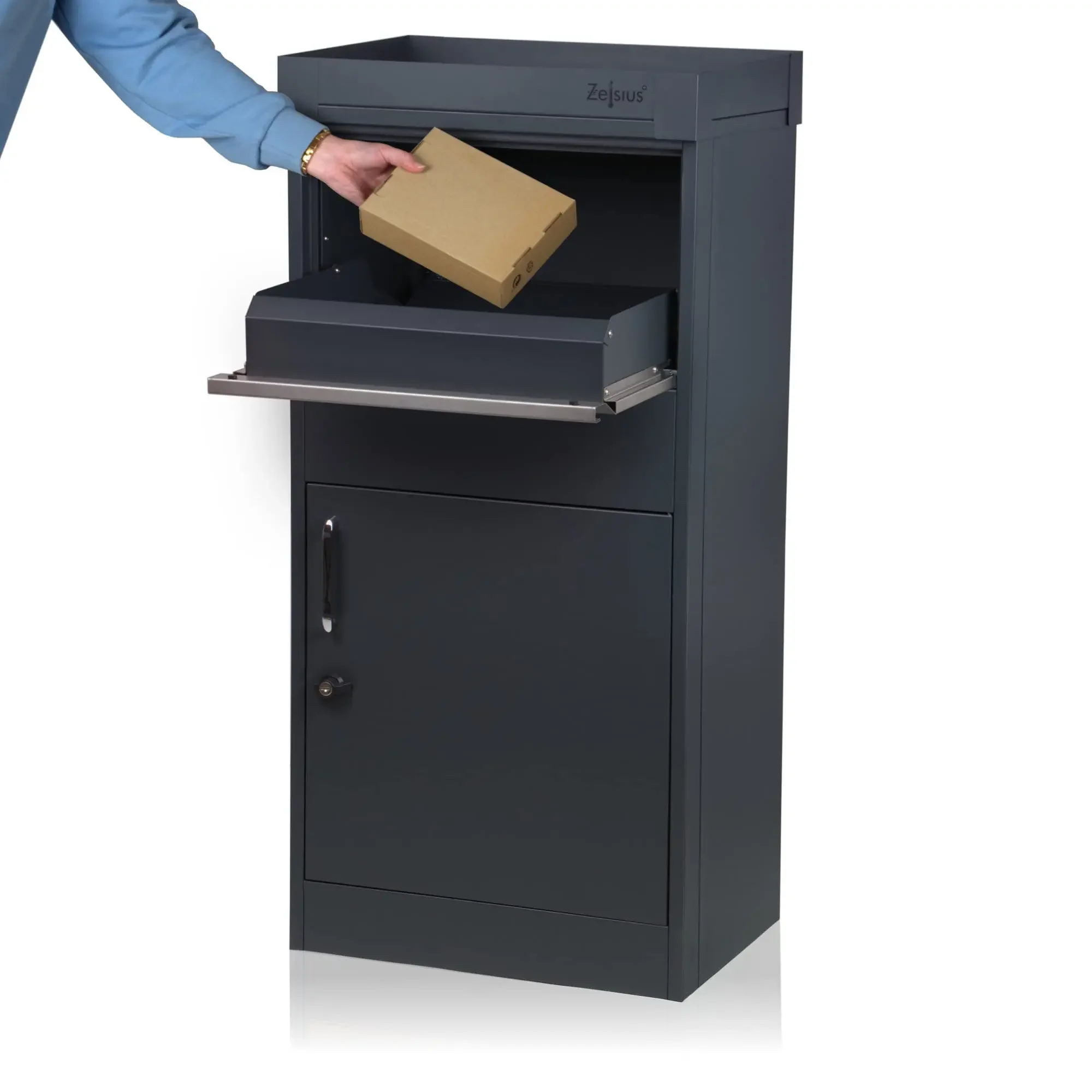 Metal Locker Box Parcel Drop Box Outdoor Mailbox Stainless Steel Waterproof Parcel Drop Box For Outside, Porch