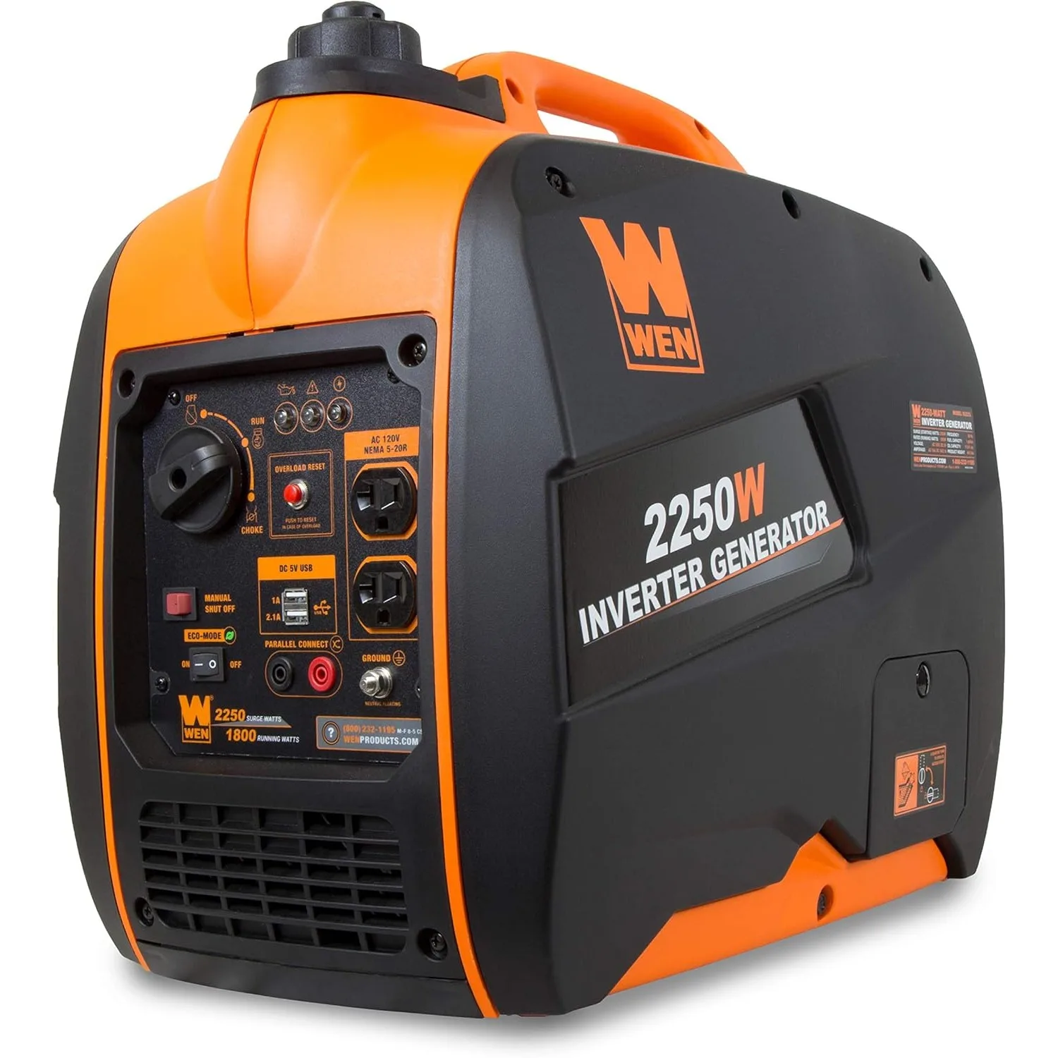 56225i 2250-Watt Gas Powered Portable Inverter Generator with Fuel Shut-Off, CARB Compliant , Black