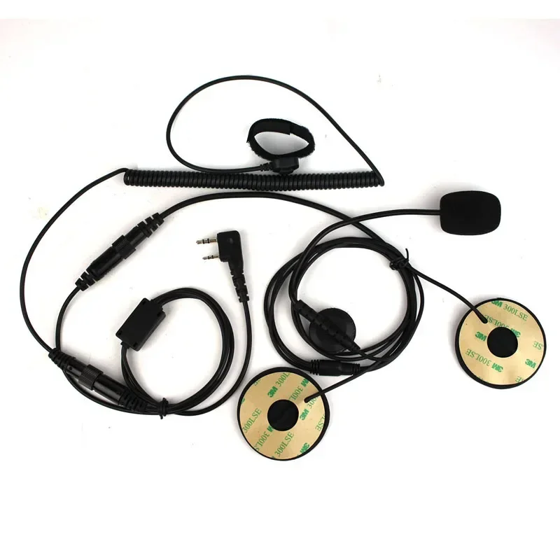 2 Pin K Plug Finger PTT Motorcycle Half Helmet Racing Headset Speaker Microphone for BAOFENG Kenwood TYT Radio Walkie Talkie