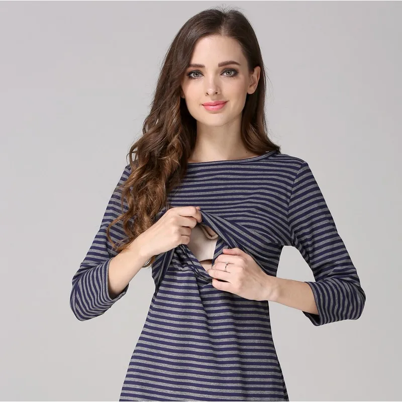

Maternity Dresses For Postpartum Women Three-quarter Sleeve Dress Nursing Breastfeeding Dresses Pregnancy Dresses Spring Summer