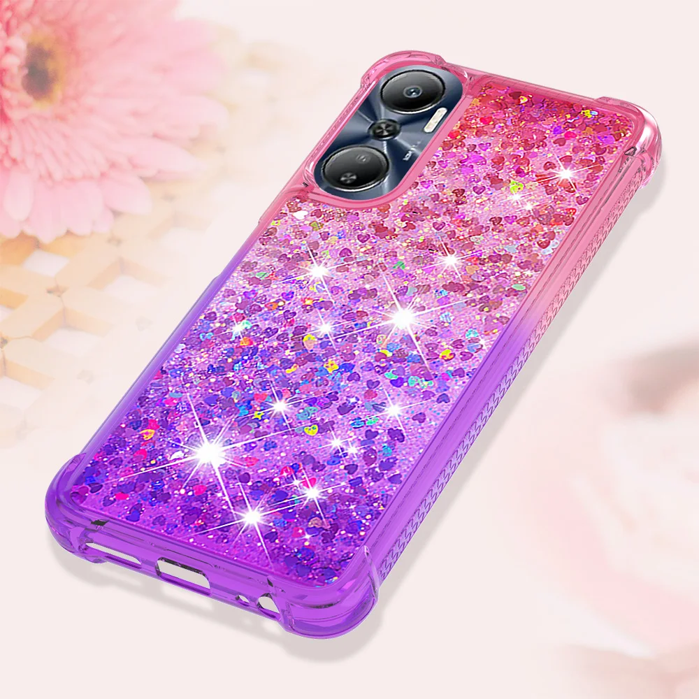 Kleurrijke Gradiënt Drijfzand Glitter Case Voor Infinix Hot 12/Play/12i/Note12-G96/Hot 20/20 Play/20i/20S/Smart 6 Plus Sparkle Case