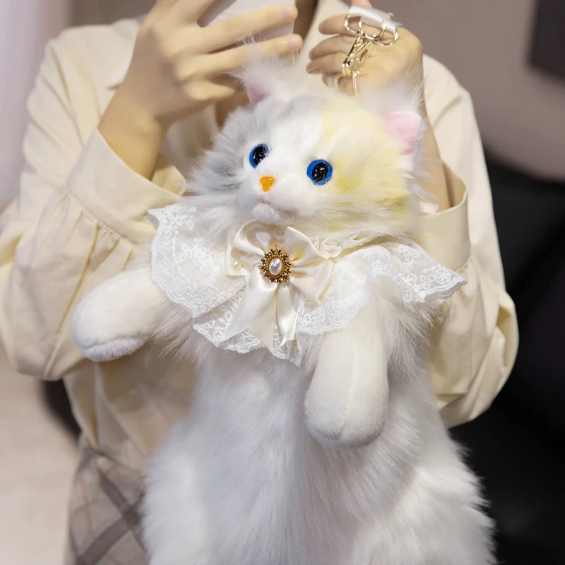 سوبر لطيف مقلد القط على ظهره Kawaii لوليتا ديكور هريرة أفخم دمية الدمى القط Ins نفس النمط هدية عيد ميلاد الفتاة