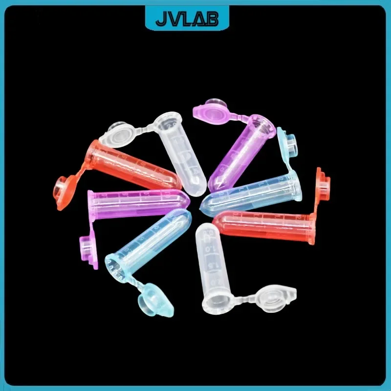 Microtubes Centrifuge Tube 2ml Lab Centrifugal Tube Colourful EP Tube Bottom Round PP Test Tube Snap-cap Clear Scale 100/PK