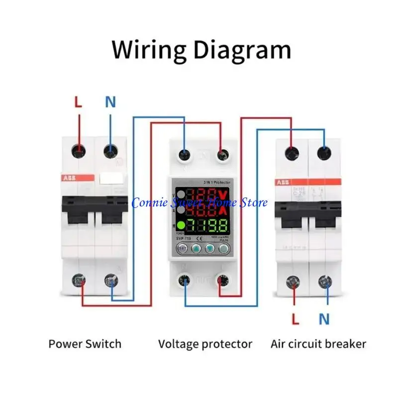LXAF 63A Identity Recuperating Protective Device Overvoltage Security DIN Track Installation 120V