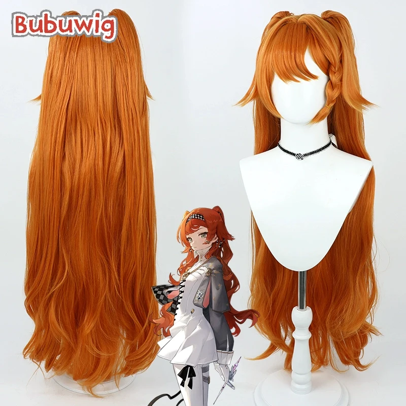 Bubuwig Synthetic Hair Sonetto Cosplay Wigs Game Reverse: 1999 Sonetto 80cm Long Wavy Role Play Orange Cos Wig Heat Resistant