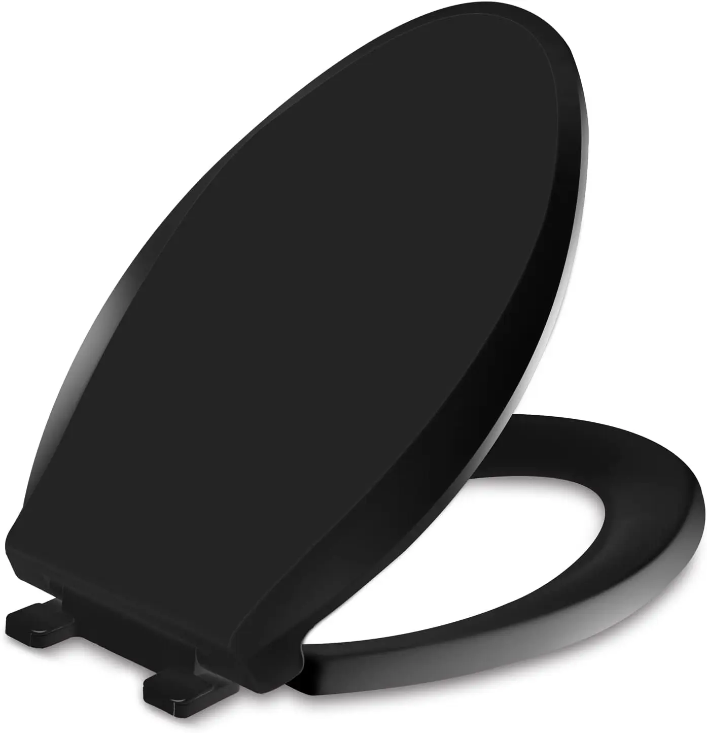 

Elongated Toilet Seat with Slow Soft Close, Oval Design for Quiet Night Use, Easy Install & Clean, Black