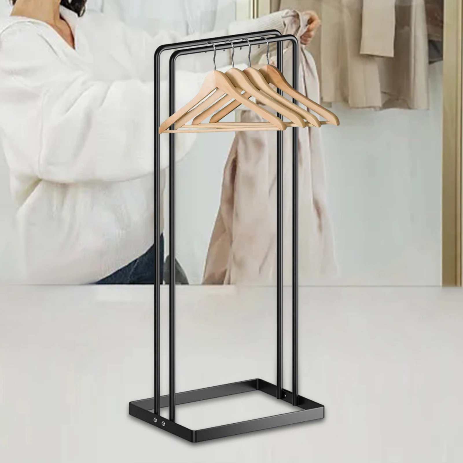 Coat Hanger Organizer Stacker Sturdy Multifunctional Iron Towel Shelf for Closet Bathroom Laundry Household Velvet Pants Hanger